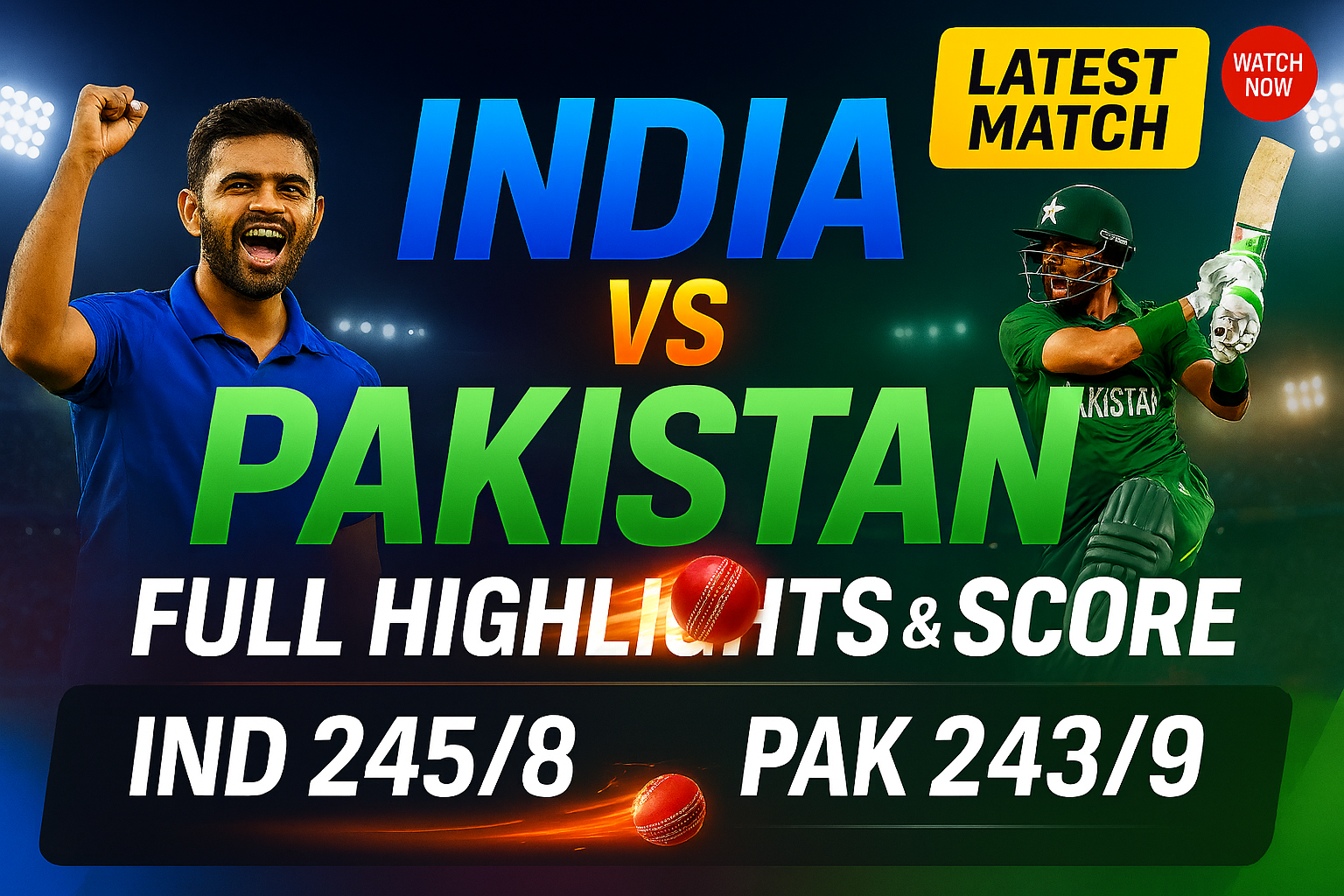 India vs Pakistan Latest Match